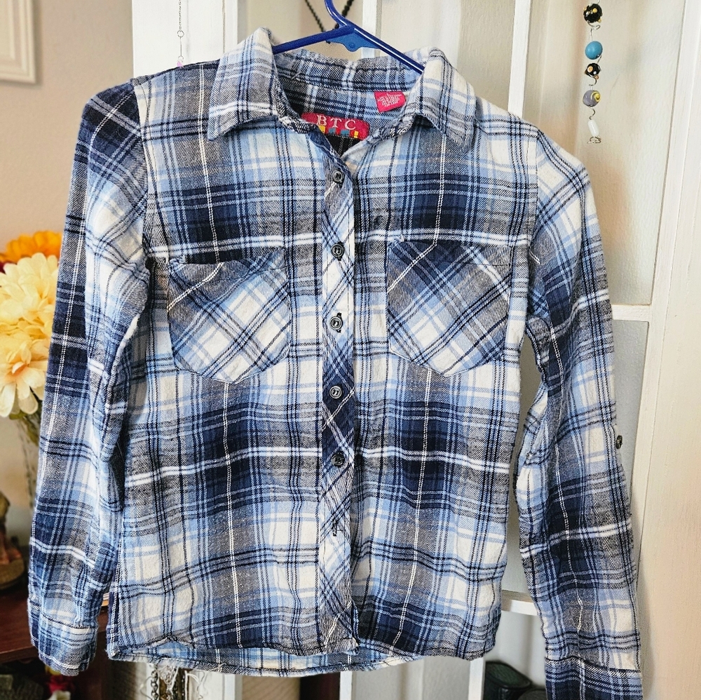 TC Blue and White Plaid Shirt